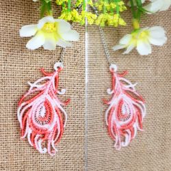 FSL Variegated Feather Earrings 02 machine embroidery designs
