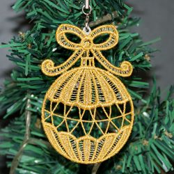 FSL Golden Christmas Ornaments 01 machine embroidery designs