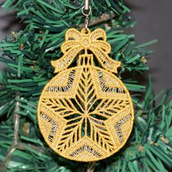 FSL Golden Christmas Ornaments 05 machine embroidery designs