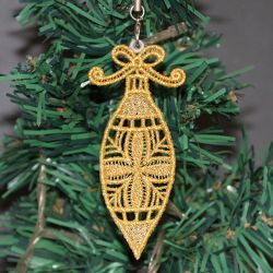 FSL Golden Christmas Ornaments 07 machine embroidery designs