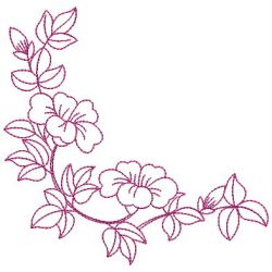 Redwork Flower Corner(Md) machine embroidery designs