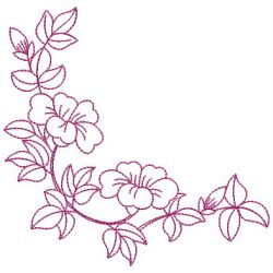 Redwork Flower Corner 01(Sm) machine embroidery designs