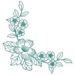 Redwork Flower Corner 02(Sm) machine embroidery designs