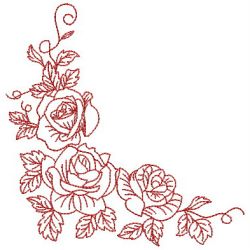 Redwork Flower Corner 03(Lg) machine embroidery designs