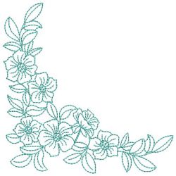 Redwork Flower Corner 07(Lg) machine embroidery designs