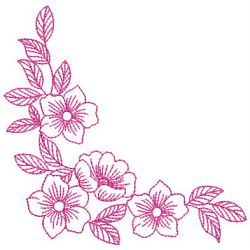 Redwork Flower Corner 08(Md) machine embroidery designs