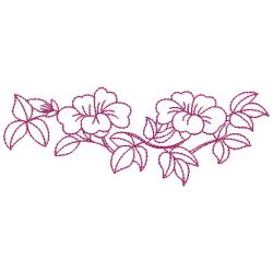 Redwork Flower Border(Md) machine embroidery designs