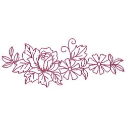 Redwork Flower Border 09(Lg) machine embroidery designs