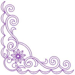 Redwork Flower Corner 2 02(Md) machine embroidery designs