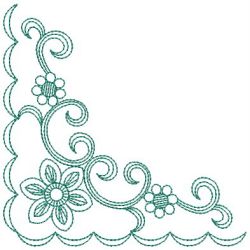 Redwork Flower Corner 2 03(Md) machine embroidery designs