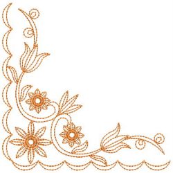 Redwork Flower Corner 2 04(Sm) machine embroidery designs