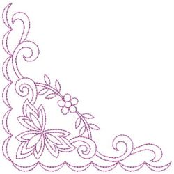 Redwork Flower Corner 2 05(Lg) machine embroidery designs