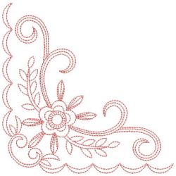 Redwork Flower Corner 2 08(Lg) machine embroidery designs