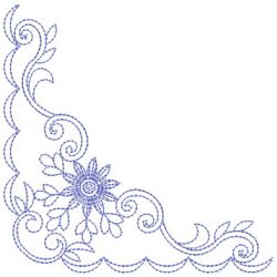 Redwork Flower Corner 2 10(Md) machine embroidery designs