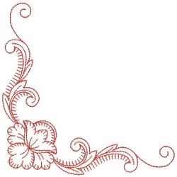 Redwork Flower Corner 3(Sm) machine embroidery designs