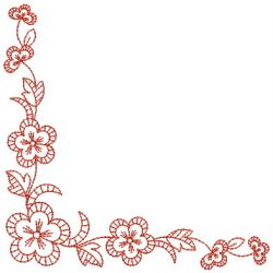 Redwork Flower Corner 3 02(Sm) machine embroidery designs