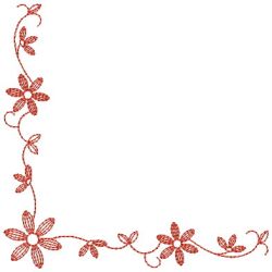 Redwork Flower Corner 3 03(Md) machine embroidery designs