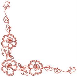 Redwork Flower Corner 3 04(Lg) machine embroidery designs