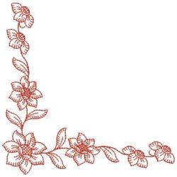 Redwork Flower Corner 3 05(Lg) machine embroidery designs