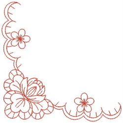 Redwork Flower Corner 3 06(Lg) machine embroidery designs