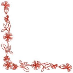 Redwork Flower Corner 3 07(Lg) machine embroidery designs