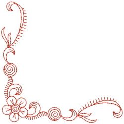 Redwork Flower Corner 3 08(Lg) machine embroidery designs