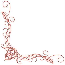 Redwork Flower Corner 3 09(Sm) machine embroidery designs