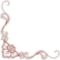 Redwork Flower Corner 3 10(Lg) machine embroidery designs