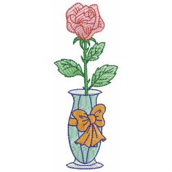 Vintage Rose Vases 03(Md) machine embroidery designs