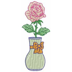 Vintage Rose Vases 05(Lg) machine embroidery designs