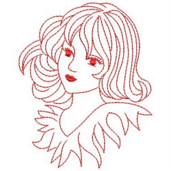 Redwork Girls 08(Lg) machine embroidery designs