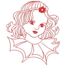 Redwork Girls 09(Sm) machine embroidery designs