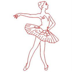 Redwork Ballerinas(Md) machine embroidery designs