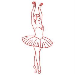 Redwork Ballerinas 02(Lg) machine embroidery designs