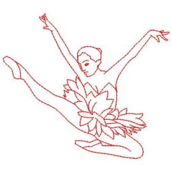 Redwork Ballerinas 05(Sm)