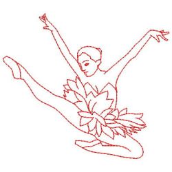 Redwork Ballerinas 05(Sm) machine embroidery designs