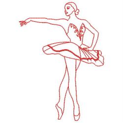 Redwork Ballerinas 06(Lg) machine embroidery designs