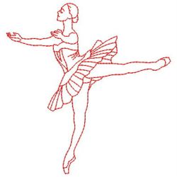 Redwork Ballerinas 08(Lg) machine embroidery designs