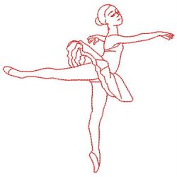 Redwork Ballerinas 10(Lg) machine embroidery designs