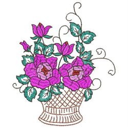 Floral Baskets 06(Md) machine embroidery designs