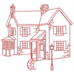 Redwork Houses 03(Md) machine embroidery designs