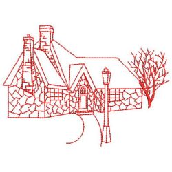 Redwork Houses 04(Md) machine embroidery designs