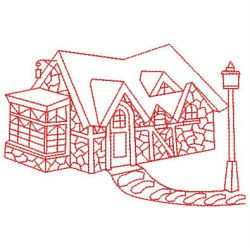 Redwork Houses 05(Md) machine embroidery designs