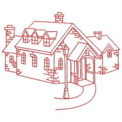 Redwork Houses 06(Lg) machine embroidery designs