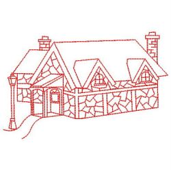 Redwork Houses 10(Md) machine embroidery designs