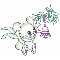 Vintage Christmas Mice 09(Md) machine embroidery designs