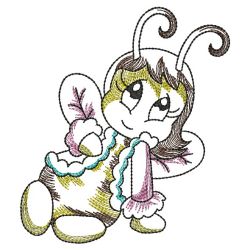 Vintage Cute Bees 03(Lg) machine embroidery designs