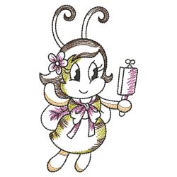 Vintage Cute Bees 07(Sm) machine embroidery designs