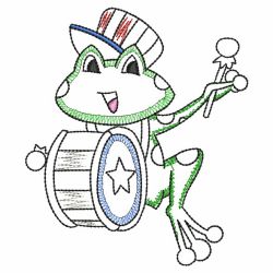 Vintage 4th of July Froggies 04(Sm) machine embroidery designs