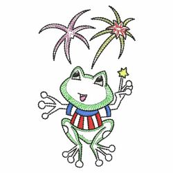 Vintage 4th of July Froggies 05(Sm) machine embroidery designs